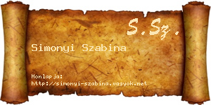 Simonyi Szabina névjegykártya